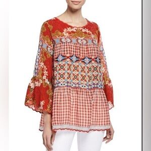 Johnny Was Colorful Flowy Tunic Blouse XXL